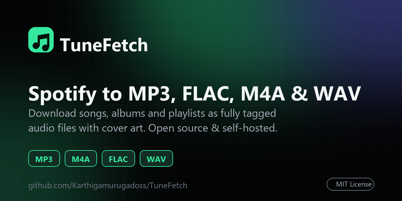 TuneFetch Spotify downloader: Spotify to MP3, FLAC, M4A and WAV with cover art