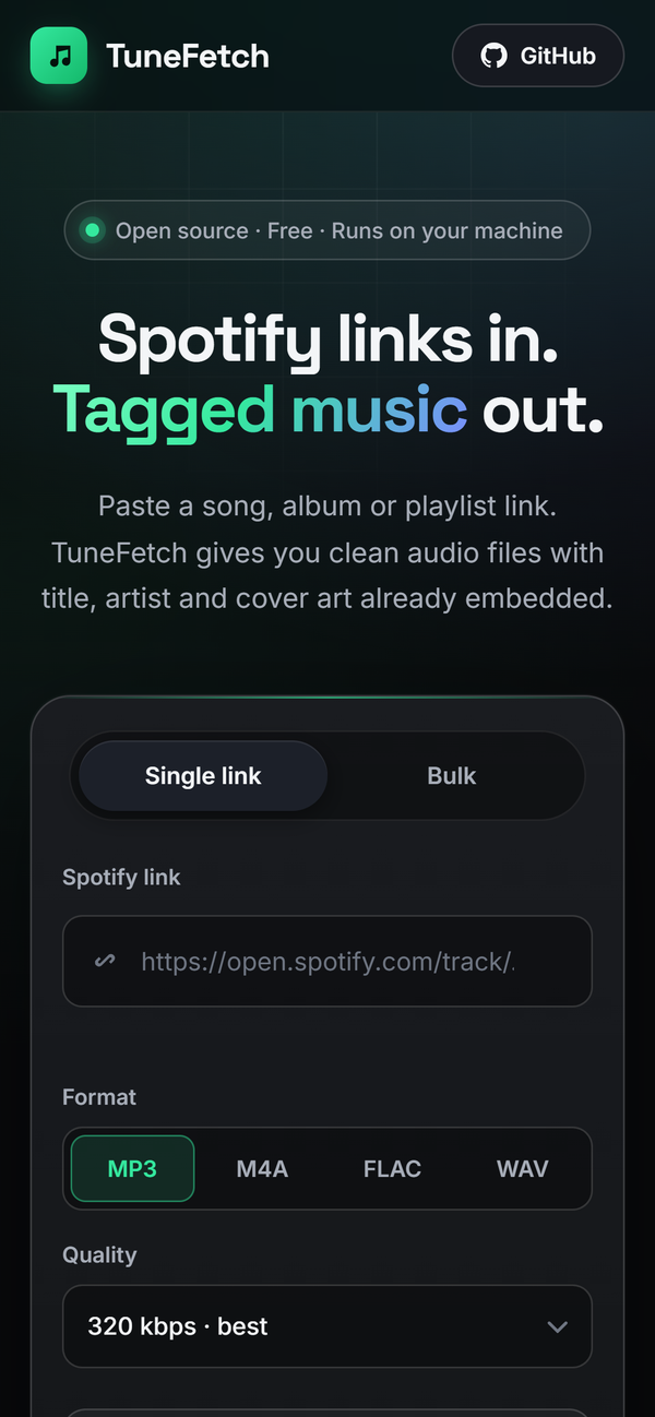 TuneFetch on a phone
